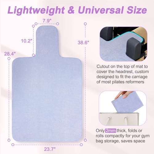 KAAMOS Pilates Reformer Mat Non Slip, Pilates Reformer Cover Towel, Sweat-Wicking Mats Accessories, Foldable Washable Pilates Machine Mat Cover for Home, Studio, Gym Fitness - Image 3