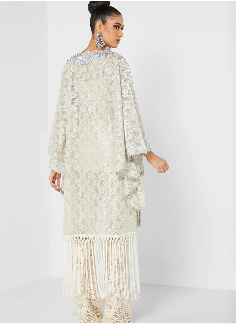 a star is born Embellished Asymmetric Sleeve Kaftan