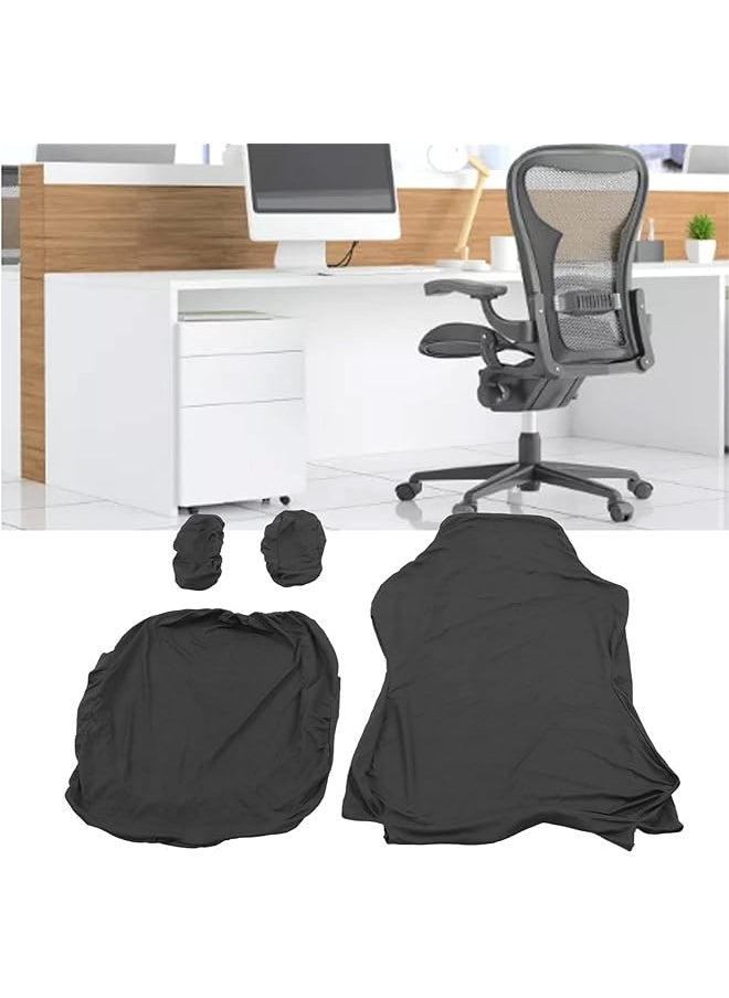 erorex Computer Chair Cover Pure Color Stretchy Gaming Chair Cover High Resilience Breathable For Cafe Dark Grey  - Image 2