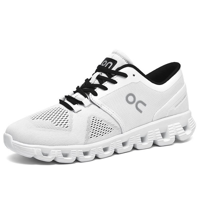 Mens shoes breathable cushioning running shoes mens fashion sports fashion shoes mesh casual shoes white shoes sportShoes White - Image 1
