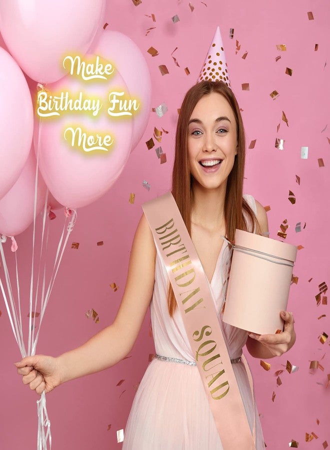 Weewooday 10 Pcs Birthday Squad Sash Set 9 Pink 1 White Birthday Group Sash Funny Party Decorations for Sweet 16 18th 21st 25th 30th 40th 50th or Other Bday - Image 4