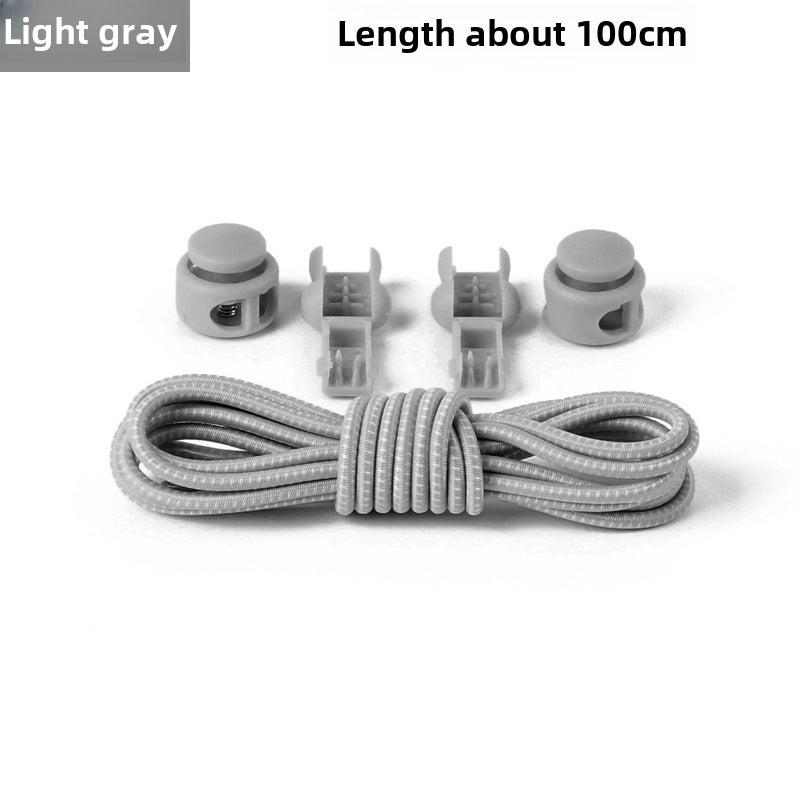 إسكدنيا Colorful Elastic No-Tie Shoelaces for Adults and Kids Light gray white dot