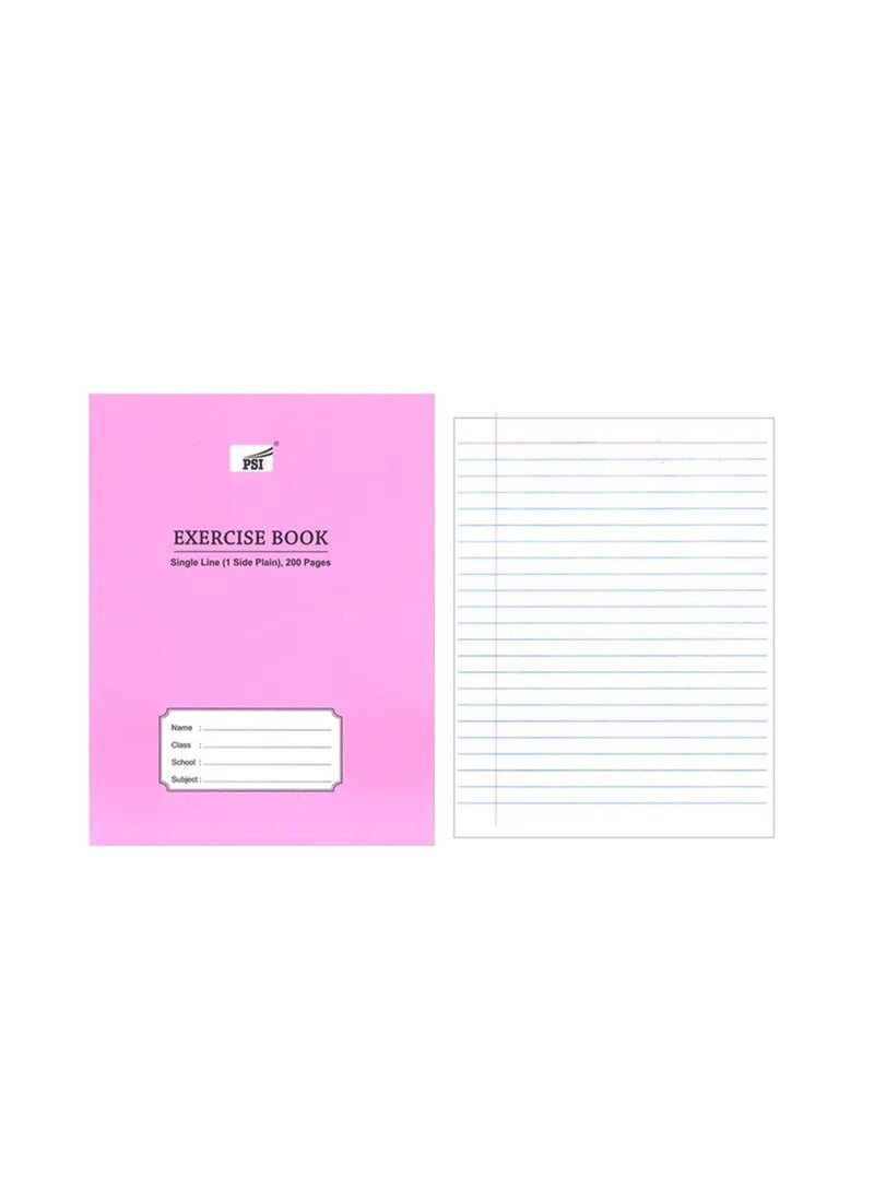 Psi - 6-Piece Single Line Exercise Notebook With One Side Plain 200 Pages - Image 1