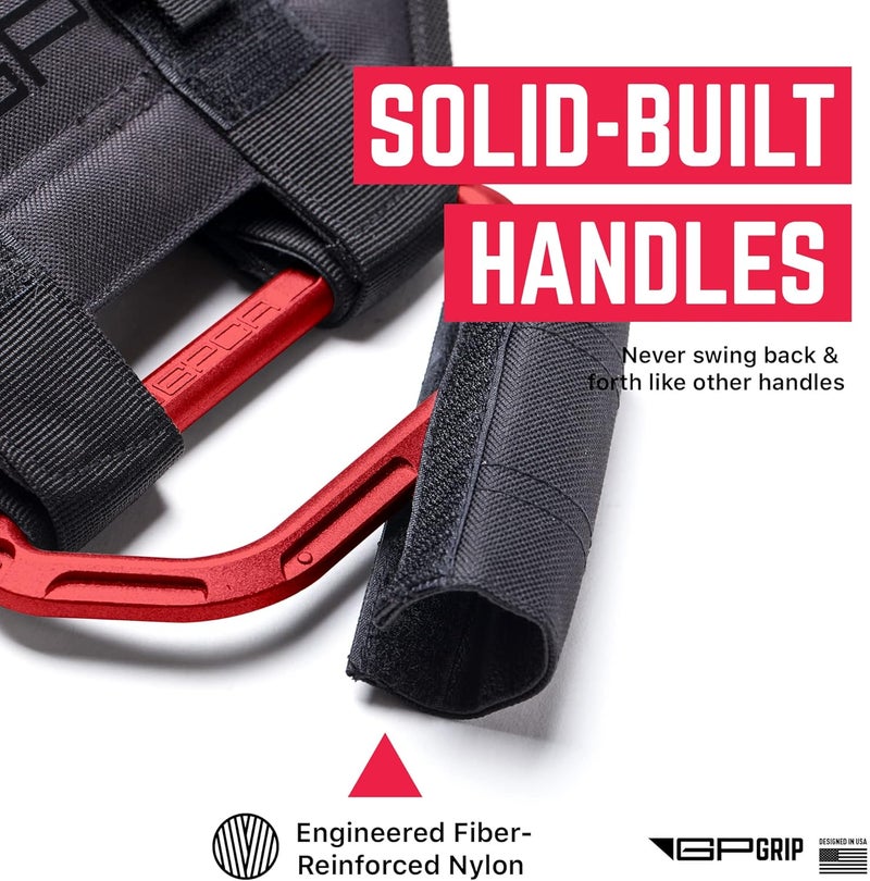 GPCA Metal Grab Handles for Jeep Wrangler 4xe, JL, JT, JK, Sport, Sahara, Rubicon and Gladiator 4DR/2DR 2007-2023 GP Grip PRO, Foldable Patented, 2+2 Packs, Firecracker Red - Image 5