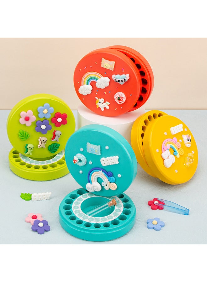 Baby Teeth Commemorative Box DIY Children's Teeth Changing Storage Box Baby's Fetal Hair Collection Box For Teeth-Color:Hoh Xil Red Strap Monkey  - Image 2