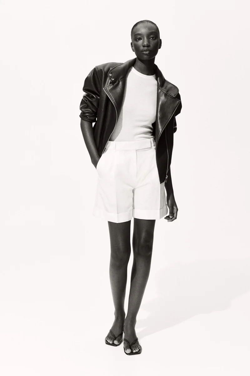 H&M  Tailored linen-blend shorts for Women | Best Price UAE