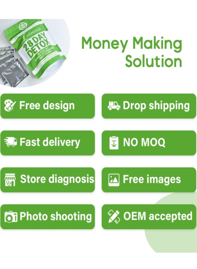 وينز تاون 28 يوم التخلص من السموم من الشاي فقدان الوزن ، والاستقلاب الدعوي ، وقمع الشهية ، وإزالة السموم والنحافة لأسفل ، ويعزز هضم الدهون والامتصاص ، ويدعم صحة المعدة ، ويقلل من تراكم الدهون في البطن - Image 4