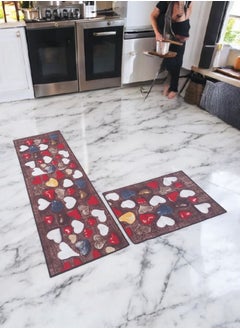 Mac Carpet Lightweight Non-Slip Rug Runner, Set of 2Pcs (57*185cm and 57*80cm) brown  - Image 4