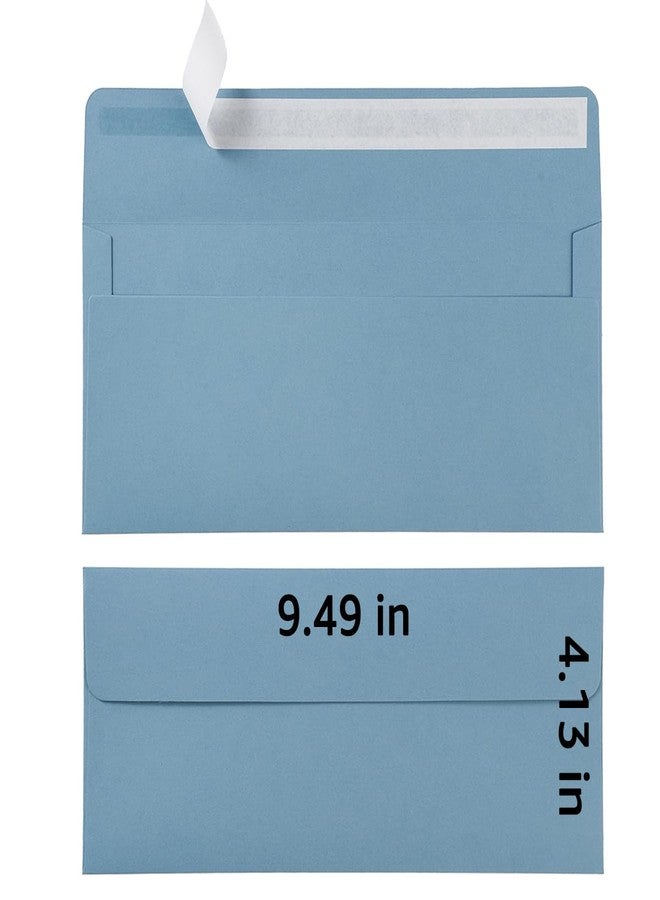 Wishop 50 Pack #10 Business Envelopes Self Seal 4x9 Standard Envelopes for Business, Invoices, Letter Mailing, 4 1/8 x 9 1/2 Inches (Dusty-Blue, 4.13 x 9.49) - Image 2