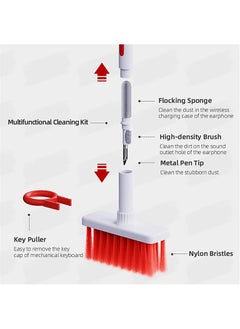 مجموعة أدوات تنظيف الكمبيوتر متعددة الوظائف 5 في 1، فرشاة ناعمة لتنظيف لوحة المفاتيح، مزيل أغطية المفاتيح، فرشاة متعددة لأجهزة الكمبيوتر المحمولة وعدسات الكاميرا (أحمر) - pzsku/ZCBA0D812D2F4AF5BA50FZ/45/_/1660665209/c389d364-964c-4006-9248-d1904ee78047