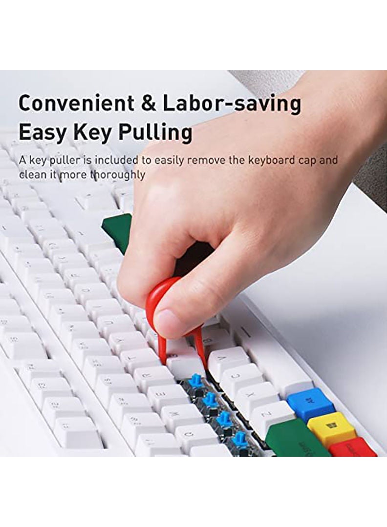 Theodor Cleaning Soft Brush Keyboard Cleaner 5-in-1 Multi-Function Computer Cleaning Tools Kit Keycap Puller Remover Multi Brush for PC Laptop Camera Lens (Red) - Image 5