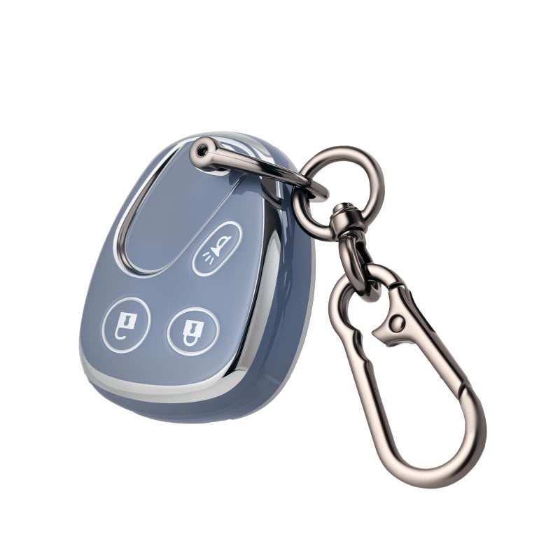CHATYYD Key fob Cover for Chevy with KeychainSoft TPU Car Key Cover Case for Chevrolet Silverado Avalanche Suburban Trailblazer Equinox Malibu Tahoe Buick 20022007 Blue - Image 3