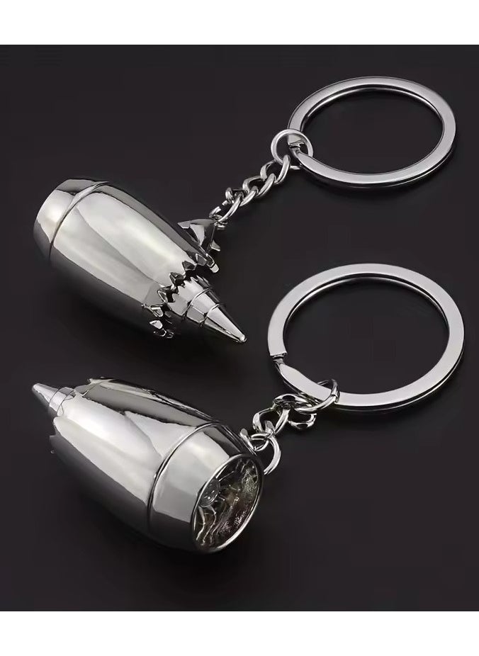 3D aircraft engine metal keychain, creative aviation pendant, bag charms, Tao Goods Source