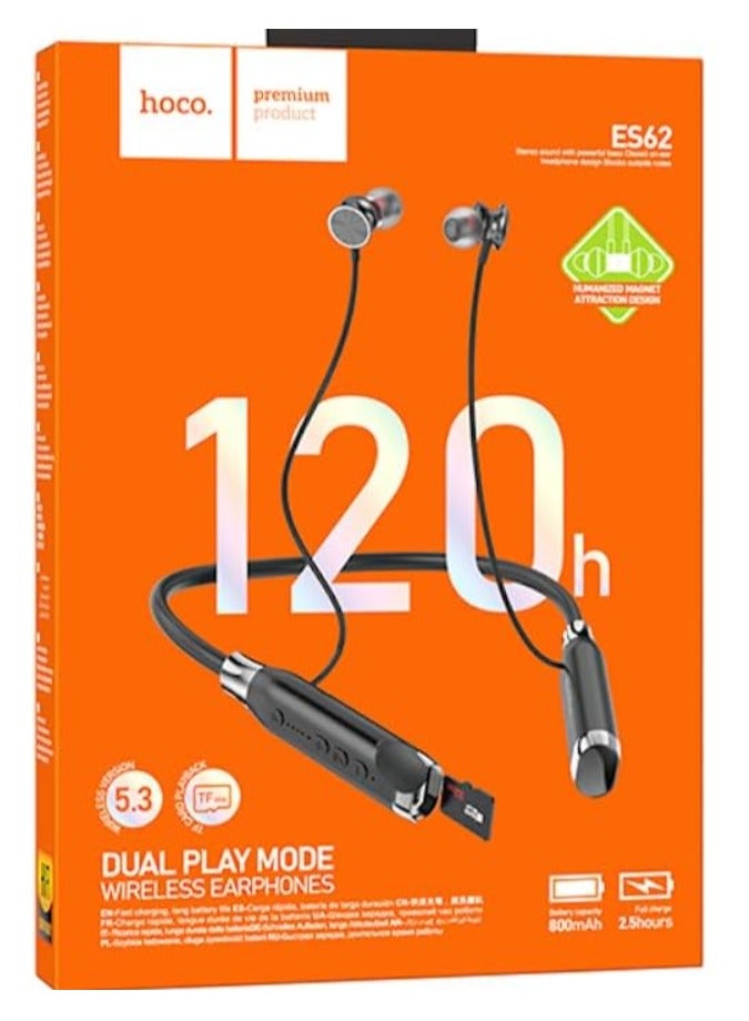 Hoco ES62 Pretty Neck-hang Bluetooth Earphones (Black) - Image 5