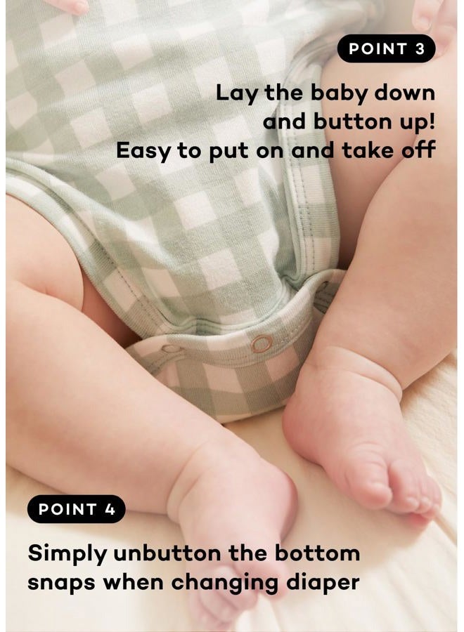Konny Newborn Light Bodysuit & Leggings Set & Knotted Hat - Side Snap, Layette Set, Premium and Safe for New Moms: Baby Clothing for Stylish Comfort - Blue Grey Dot 6M - Image 4