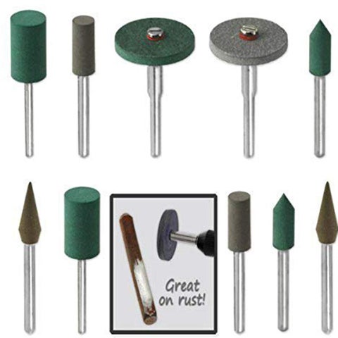 DIY Crafts Design # No 2, Pack of 10 Pcs, 10 - Pcs Diamond - in - Rubber Emery Polishing Bit Set - Fits DIY Tools for Dre (Design # No 2, Pack of 10 Pcs)