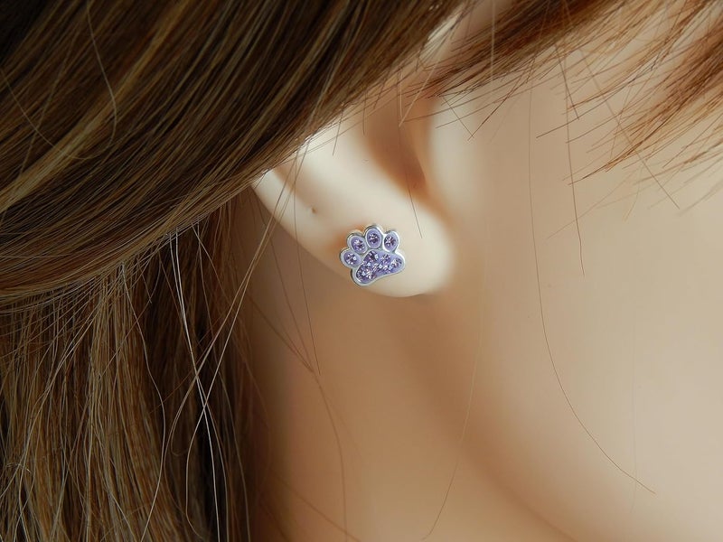 ICYROSE 925 Sterling Silver Paw Print Stud Earrings (Choose Your Style) (Nickel Free) - Image 3