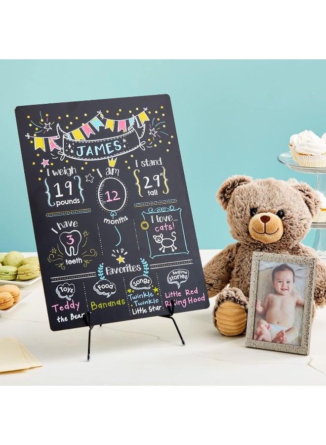 BLUE PANDA Baby Milestone Chalkboard – Monthly Age Tracking Growth Sign for Boys and Girls, First Birthday Board (11.6 x 15.6 in) - Birthday Chalkboard Sign - Image 4