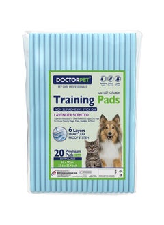 DOCTERPET Doctor Pet Training Pads Lavender 20's (60x90cm) – Extra Large Rapid-Dry Leak-Proof Pads,Scented, 6 Layers Quilted, Superior Absorption, Odor Control, Pet Training for Dogs, Cats, Rabbits 65g  - Image 1