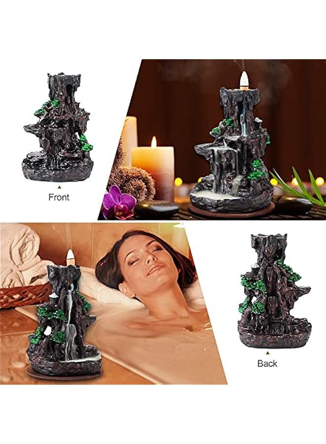Arabest Incense Burner, Backflow Incense Holder 2 Sides Waterfall Incense Burnier with 120 Backflow Incense Cones, 30 Incense Sticks, Aromatcherapy Ornamen for Home - Image 4