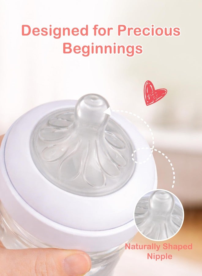 Kidbea Baby Plastic Feeding Bottle 150ml for Newborn 0+ Months, BPA Free Wide Neck with Natural Silicone Nipple, Anti Colic, Leak Proof, Milk Feeder (Pack of 2) - Image 4