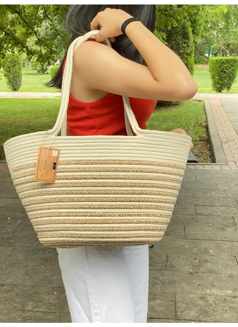 BDZ Deri Jute Straw Look Handbag Beach Bag Shoulder Bag