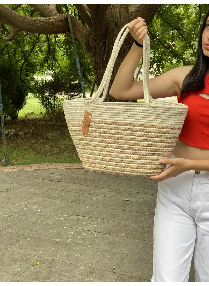 BDZ Deri Jute Straw Look Handbag Beach Bag Shoulder Bag