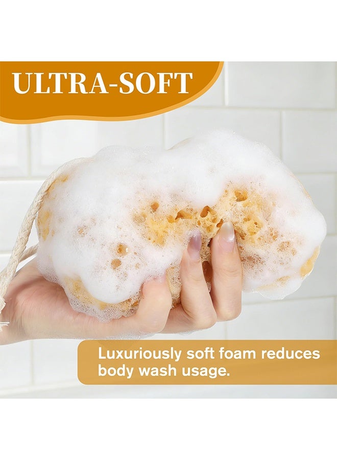 2PCS Large Natural Sea Sponge Set, Ultra Soft Exfoliating Body Shower Sponges Dense Foam for Gentle Deep Cleansing - Image 4