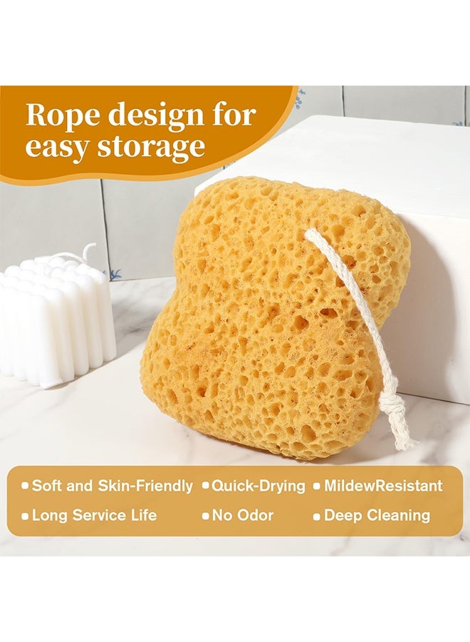 2PCS Large Natural Sea Sponge Set, Ultra Soft Exfoliating Body Shower Sponges Dense Foam for Gentle Deep Cleansing - Image 3
