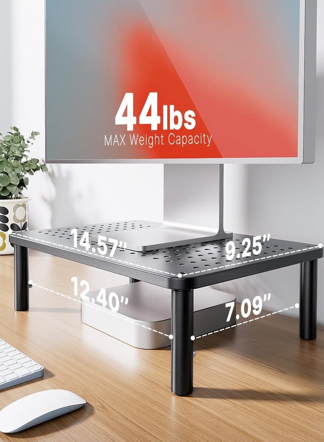 HUANUO Monitor Stand, Monitor Stand Riser 3 Height Adjustable, Monitor Riser with Airflow Vents, Laptop Stand for Desk, Laptop Riser, Desk Organizer for Monitor, 15.6" Laptop, PC, Printer - Image 4