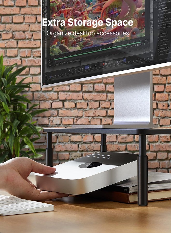 HUANUO Monitor Stand, Monitor Stand Riser 3 Height Adjustable, Monitor Riser with Airflow Vents, Laptop Stand for Desk, Laptop Riser, Desk Organizer for Monitor, 15.6" Laptop, PC, Printer - Image 5