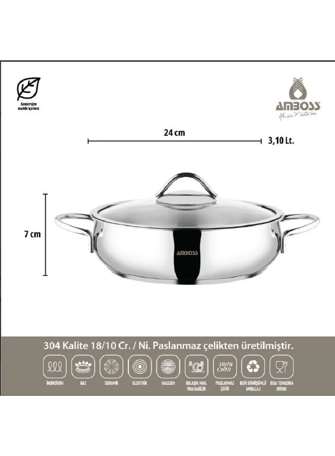 AMBOSS Premium Turkish Stainless Steel Cookware Set – 10 Pieces Combining Elegance, Strength, and Performance - Image 3