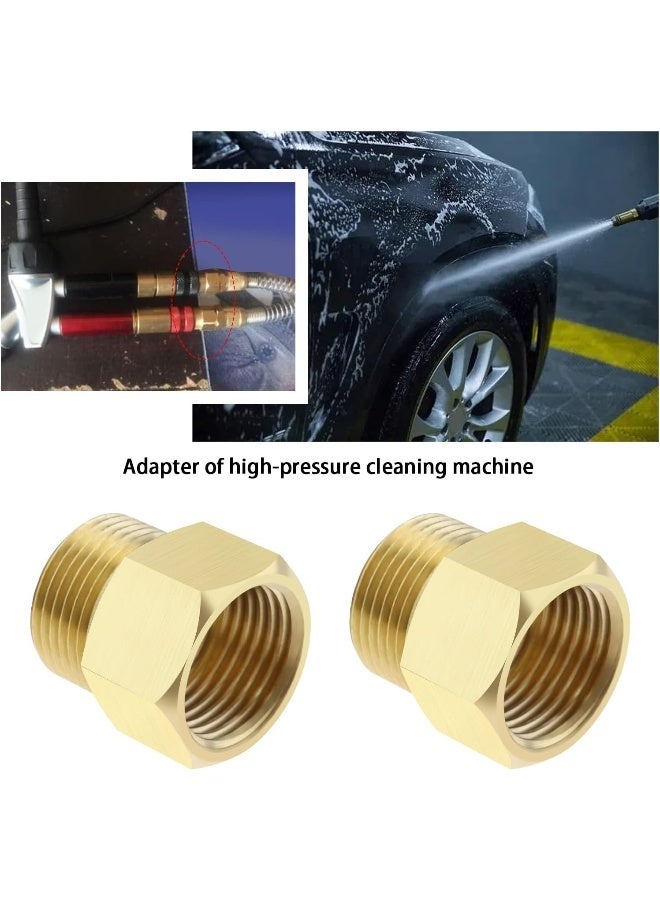 ECSiNG 3Pcs Pressure Washer Coupling M22X1.5 Male To M22X1.4 Female Adapter Finish Connector Solid Brass Connector Garden Tools Accessories  - Image 2