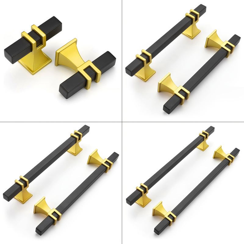 7 Pieces Single Hole Matte Black Brass Cabinet Pulls For Kitchen Drawers Hardware - Image 1
