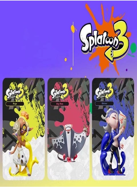 3 New Splatoon Amiibo Mini Card Sensor Card Set Linkage Card