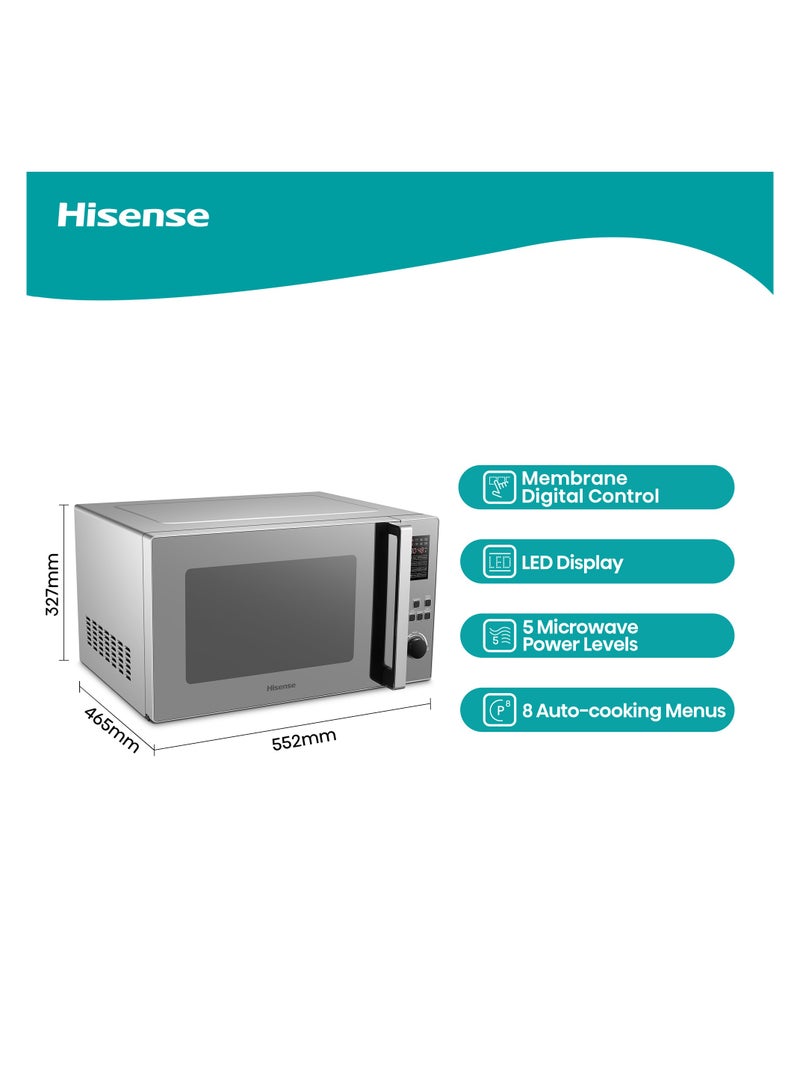 Hisense 45 Liter Microwave With Grill Preimum Silver Model H45Mom | 1 Year Warranty 45 L 1100 W H45MOMK9 Silver - Image 1