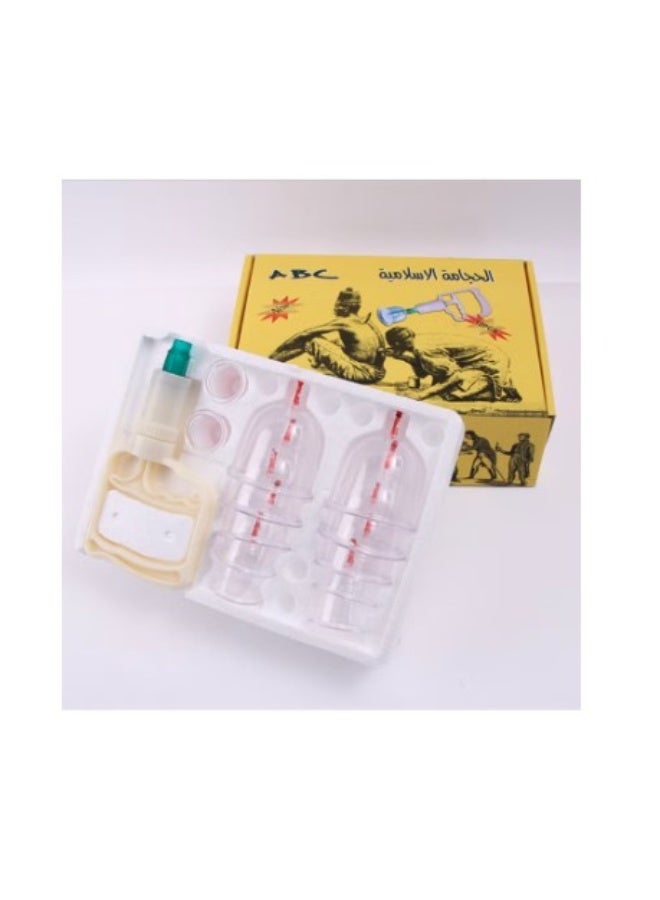 اي بي سي طقم أكواب حجامة طبي معقم للتدليك مكون من 12 قطعة