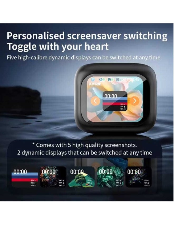 Generic - Wireless Earbuds With Touch LCD Full Screen Control and Active Noise Cancellation and ENC Call Noise Reduction - Image 1