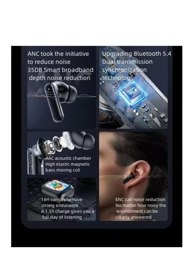 Generic - Wireless Earbuds With Touch LCD Full Screen Control and Active Noise Cancellation and ENC Call Noise Reduction - Image 1