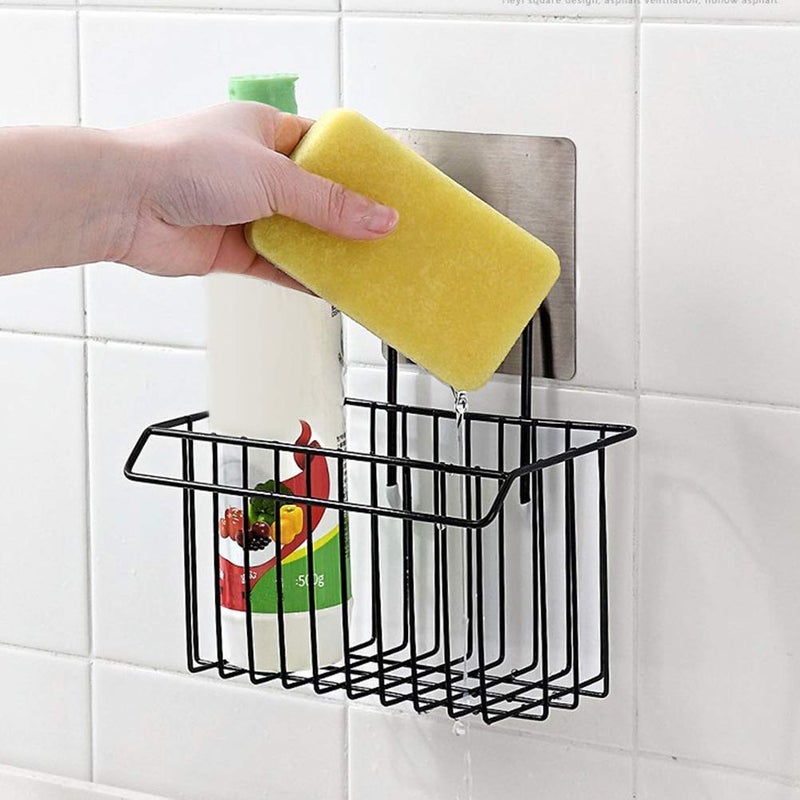 ADTALA Metal Self Adhesive Organizer Storage Hanging Shower Caddy Rack Shelf for Bathroom (Multicolour, 19 x 6.2 x 16.4cm) - Image 1