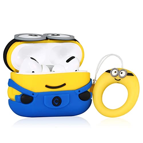 VEROX Airpods Pro Case Protective Silicone Cover 3D Design with Anti-Lost Keyring Compatible with Apple AirPods Pro - Minions - Image 4