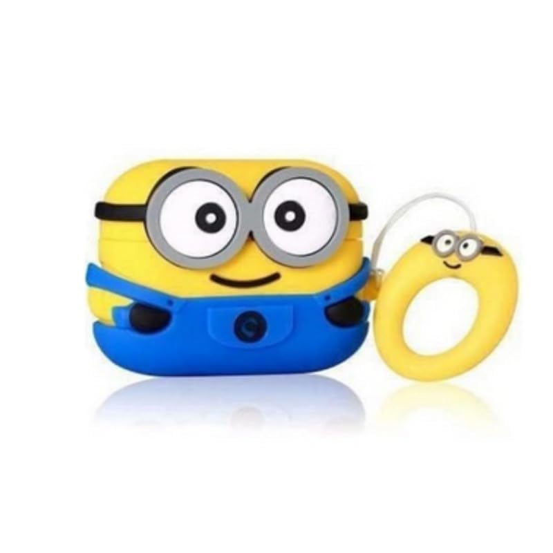 VEROX Airpods Pro Case Protective Silicone Cover 3D Design with Anti-Lost Keyring Compatible with Apple AirPods Pro - Minions - Image 1