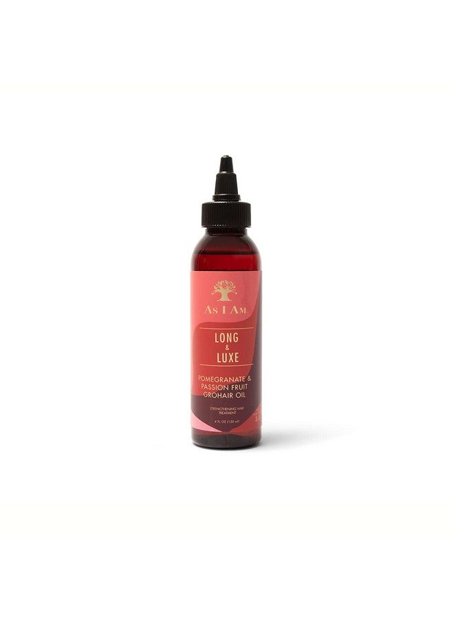 As I Am Long and Luxe GroHair Oil - 4 ounce - Rejuvenate the scalp - Promote hair retention - Enriched with Pomegranate and Passion Fruit, Beta-Sitosterol & JBCO - Image 1
