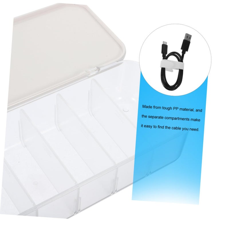 Black PP Cord Management Box Desk Organizer Hider - Image 5