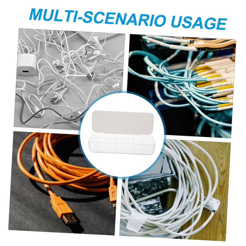 Black PP Cord Management Box Desk Organizer Hider - Image 4