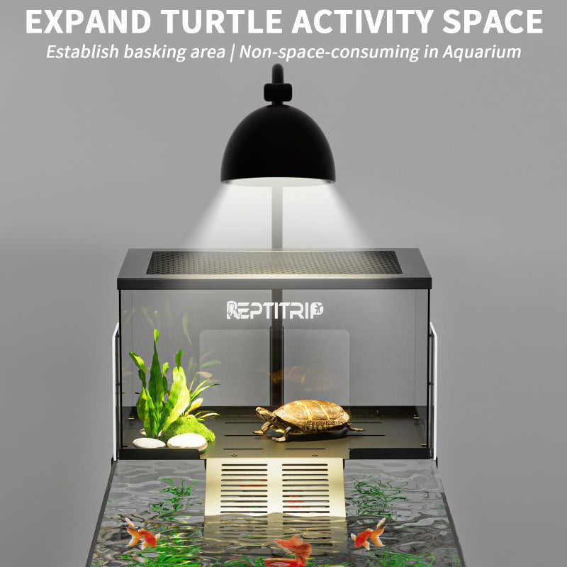 REPTITRIP Turtle Basking Platform & Dock - Stainless Steel Turtle Ramp, Non-Slip Surface - Fits 10-13 Inch Wide Aquariums - Image 4