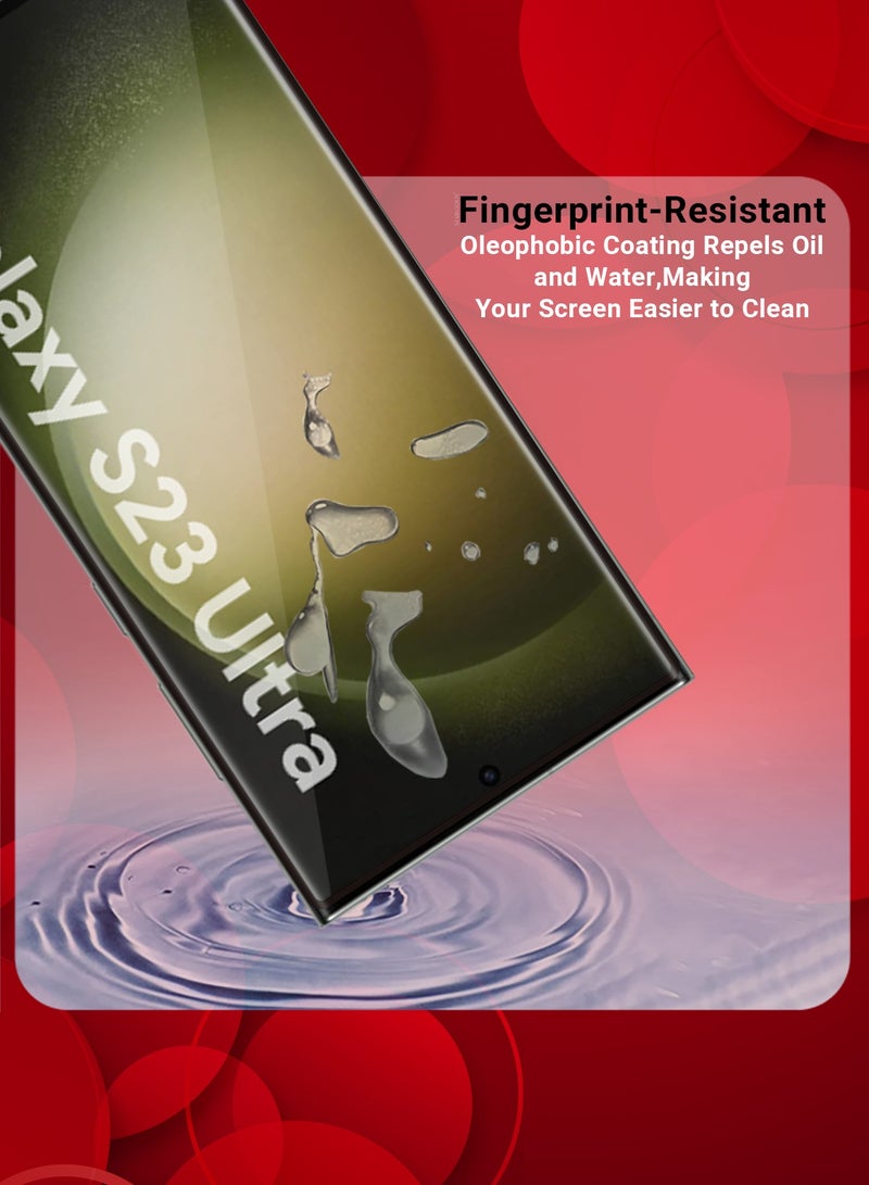 CATANES 2Pack for Samsung Galaxy S23 Ultra Screen Protector Tempered Glass 9H Anti-Scratch Shatterproof HD Edge to Edge Full Coverage Film 6.8 inch - Image 3