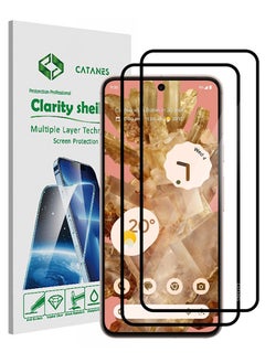 CATANES 2 Pack Of Google Pixel 8 Screen Protector 9H Tempered Glass Ultrasonic Fingerprint Unlock Case Friendly HD Clear Tempered Glass Screen Protector  - Image 1