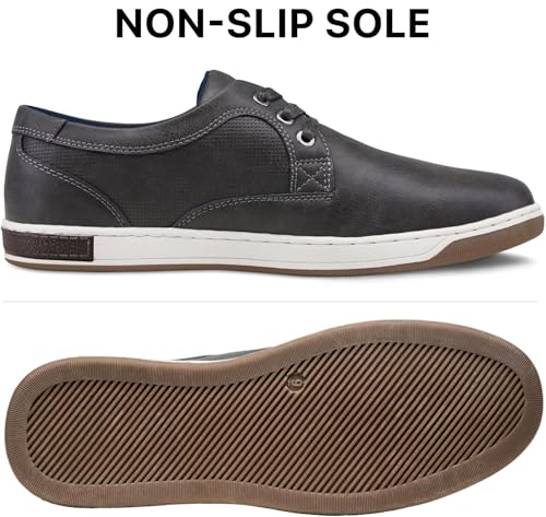 Jousen Men's Casual Shoes Memory Foam Mens Fashion Sneakers Business Dress Sneaker (A81Q06 Grey 9) - Image 3