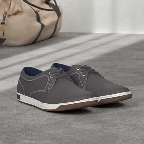 Jousen Men's Casual Shoes Memory Foam Mens Fashion Sneakers Business Dress Sneaker (A81Q06 Grey 9) - Image 2